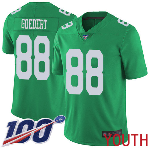 Youth Philadelphia Eagles 88 Dallas Goedert Limited Green Rush Vapor Untouchable NFL Jersey 100th Season